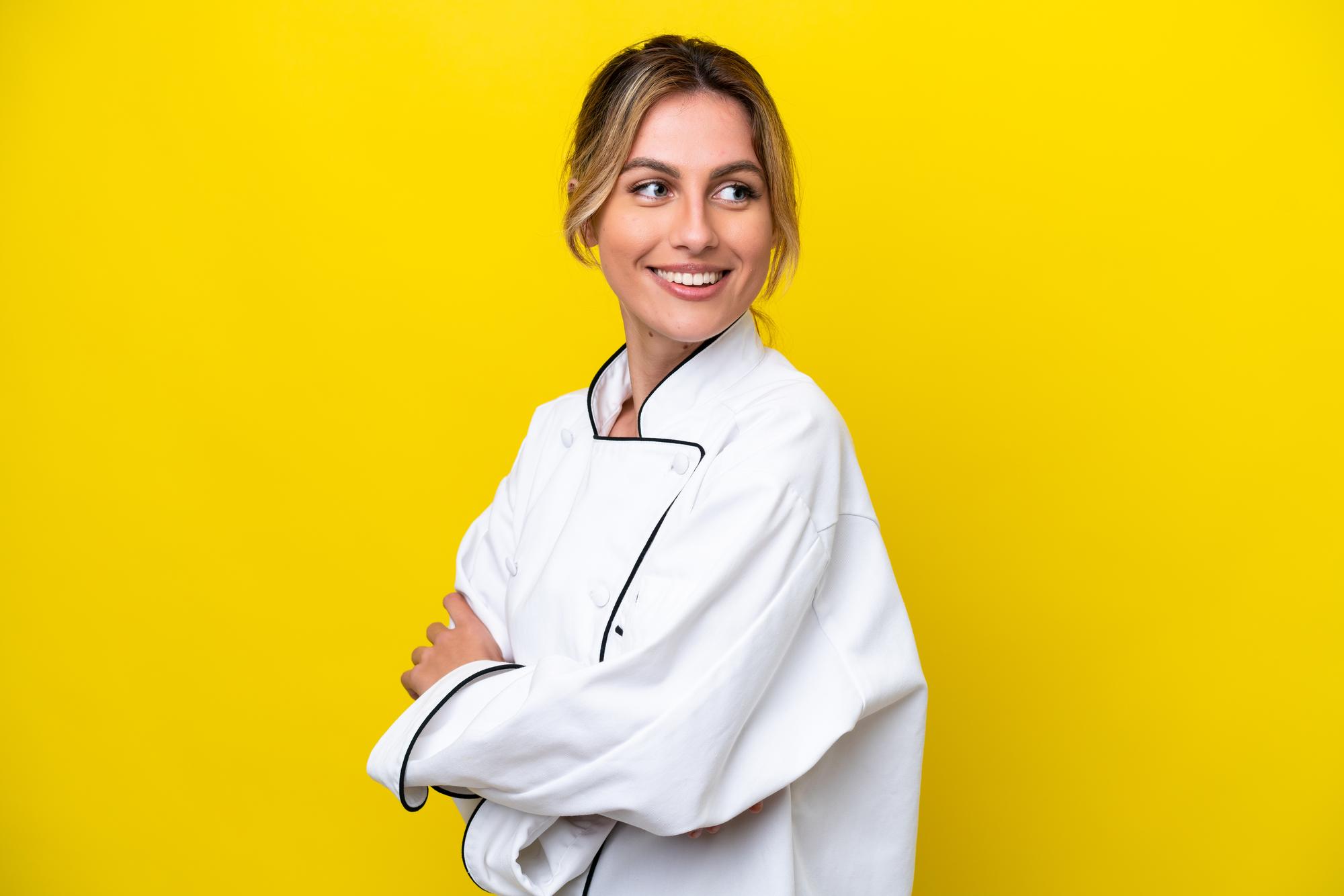Chef smiling in studio doorway